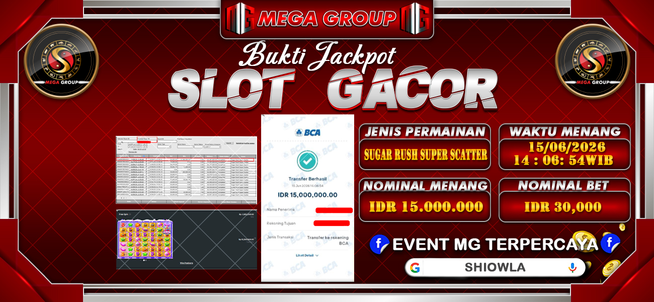 Bukti JP situs Shiowla hari Senin, 15 Juni 2026