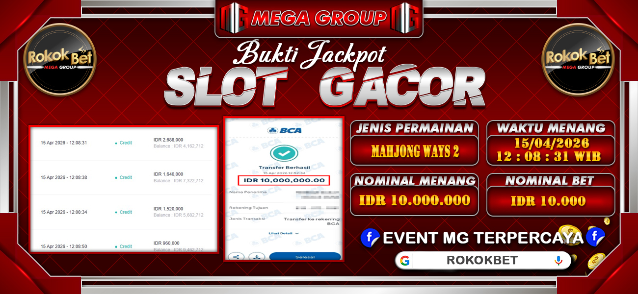 Bukti JP situs Rokokbet hari Rabu, 15 April 2026